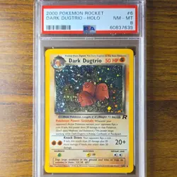 Pokemon TCG Dark Dugtrio Holo Rare Card 6/82 Team Rocket 2000 PSA 8 - Image 1