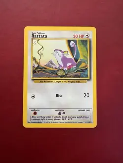Rattata 61/102 Trainer Deck A Base Pokemon Card MP - Image 1
