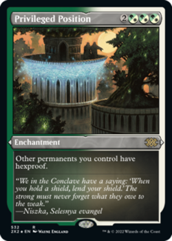 Moderatly Played, English - 1 x MTG Privileged Position - Foil Etched Double Mas - Image 1