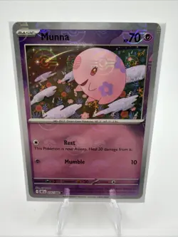Munna 035 2025 Pokemon S&V Black Bolt Poke Ball Holo Card NM+ - Image 1