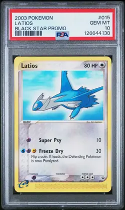 2003 POKEMON BLACK STAR PROMO #015 LATIOS PSA 10 - Image 1