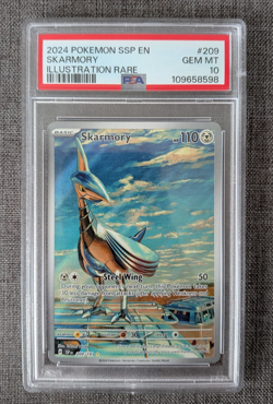 PSA 10 Skarmory #209 Illustration Rare | 2024 Pokemon Surging Sparks - Image 1