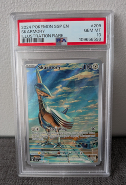 PSA 10 Skarmory #209 Illustration Rare | 2024 Pokemon Surging Sparks - Image 2