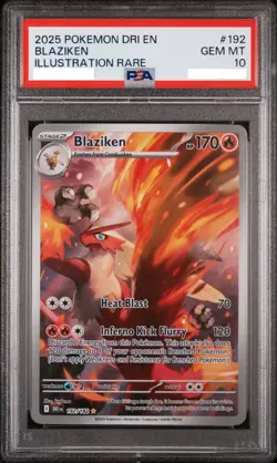 Pokemon Destined Rivals Blaziken 192/182 Illustration Rare PSA GEM MT 10 - Image 1