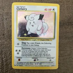 Pokemon TCG Clefairy 5/102 Base Set Unlimited Holo Rare LP Free Shipping - Image 1