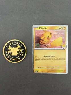 Pokemon Day 2026 Pikachu 051/162 Stamped 30th Anniversary Promo with Coin TCG - Image 1