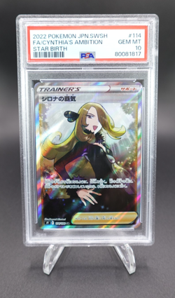 Cynthia's Ambition 2022 Pokemon Japanese SWSH Star Birth Full Art #114 PSA 10 - Image 1