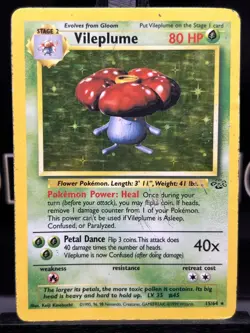 Pokemon TCG 1999 Jungle Unlimited Holo Rare Vileplume (15/64) Vintage HP - Image 3