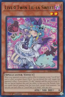 Yugioh NM Live Twin Lil-la Sweet - ALIN-EN028 - Ultra Rare 1st Edition - Image 1