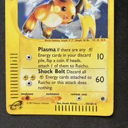 Raichu 25/165 Expedition Base Set Holo Rare Pokemon E Series Card TCG - Image 3