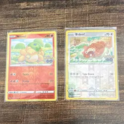 Pokemon TCG Pokemon GO Numel & Bidoof Holo Card Lot - 2 Cards - Image 1