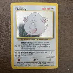 Chansey 3/102 Base Set Holo | WOTC Pokemon Card | LP Free Shipping - Image 1