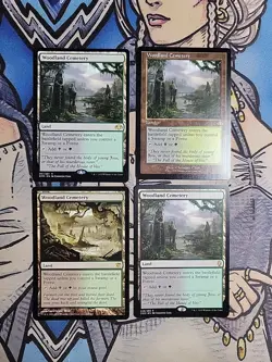 4x Woodland Cemetery (1 is Retro) - NM/LP Mixed Sets DMR DOM Innistrad MTG Magic - Image 1