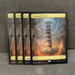 4x MTG Command Tower NM EN Borderless Foil PROMO 0002 Textless Full Art - Image 1