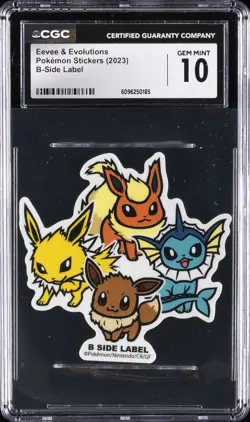 2023 POKEMON STICKERS B-SIDE LABEL EEVEE & EVOLUTIONS CGC 10 GEM MINT - Image 1