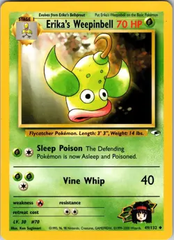 Erika's Weepinbell (49) 049/132 Gym Heroes Pokemon TCG NM Unlimited - Image 1