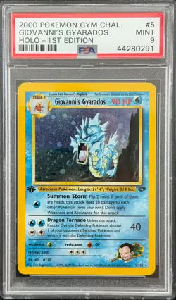 Pokemon 1st Edition Giovanni's Gyarados 5/132 - PSA 9 MINT - Gym Challenge Holo - Image 1