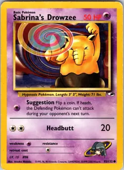 Sabrina's Drowzee 092/132 Gym Heroes Pokemon TCG MP Unlimited - Image 1