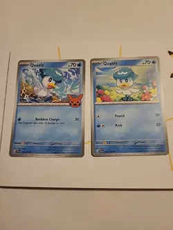Pokemon TCG 2 Quaxly 050/193 & 1 Quaxly 052/198 Set of 3 Cards - Image 1
