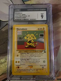 2000 WOTC POKEMON LEAGUE ELECTABUZZ #46 BLACK STAR PROMO CGC 9 MINT - Image 1