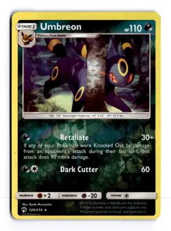 Umbreon 120/214 Lost Thunder Reverse Holo Rare Pokemon Moderate Play+ - Image 1