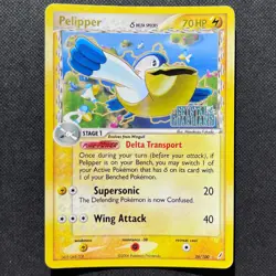 Pelipper | 26/100 Crystal Guardians | Reverse Holo Stamped Rare | Pokemon TCG LP - Image 1