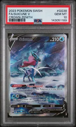 Suicune v GG38/GG70 Crown Zenith Galarian Gallery Ultra Rare Pokemon TCG PSA 10 - Image 1