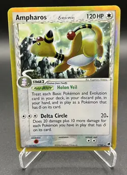 Pokemon Ampharos 1/101 - Holo Rare - EX Dragon Frontiers - MP - Image 1