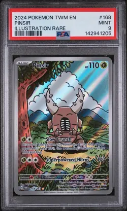 2024 POKEMON TWM EN-TWILIGHT MASQUERADE ILLUSTRATION RARE #168 PINSIR PSA 9 - Image 1