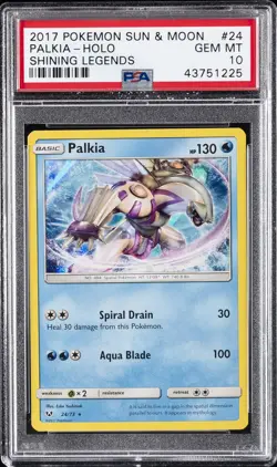2017 POKEMON SUN & MOON SHINING LEGENDS #24 PALKIA-HOLO PSA 10 - Image 1