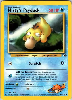 Misty's Psyduck 054/132 Gym Heroes Pokemon TCG NM Unlimited - Image 1