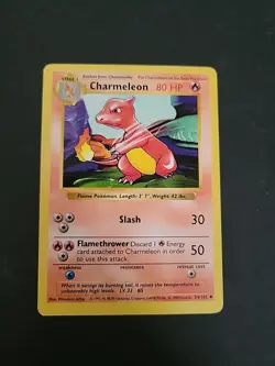 MP/ CLEAN Charmeleon 24/102 Pokemon TCG Base Set Shadowless Uncommon - Image 1