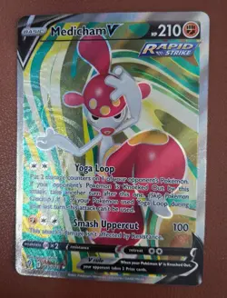 Pokemon TCG Medicham V 185/203 Full Art Rare - Evolving Skies - NM/M Pack Fresh - Image 1