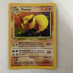 Flareon - 3/64 Jungle NO SYMBOL ERROR Holo Rare Pokemon - NM See Pics - Image 1