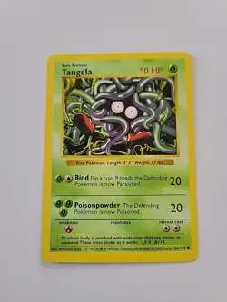 Pokemon TCG Tangela Base Set Shadowless Common Card 66/102 - Image 1