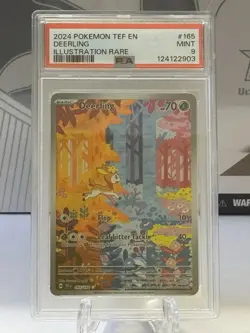 Pokemon TCG Deerling Card 165/162SV05: Temporal Forces Illustration Rare PSA9 - Image 1