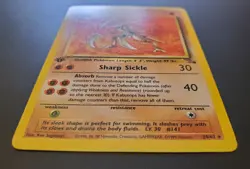 1st Edition Pokemon TCG Fossil Kabutops 24/62 Rare Non-Holo Vintage Card - LP - Image 2