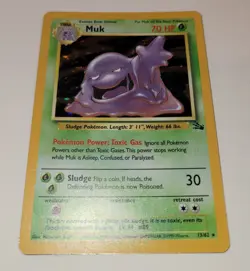 1999 Pokemon Muk Stage 1 Holo Rare Card 13/62 Fossil - Image 1