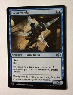 MTG Magic the Gathering Faerie Vandal (296/835) Jumpstart 2022 NM - Image 1
