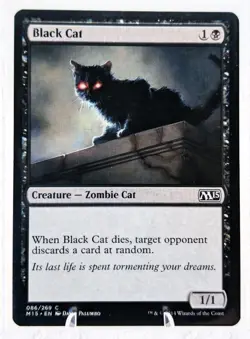 Black Cat | Core Set 2015 M15 | Black Zombie Cat Dies Discard | Common | LP - Image 1