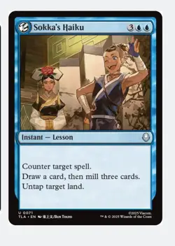 Sokka's Haiku | MTG TLA Avatar Blue Instant Lesson Counter Spell Draw Mill | NM - Image 1