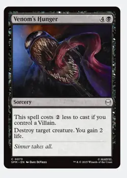Venom's Hunger (Venom) | MTG Marvel UB (SPM) | Black Removal Villain EDH |NEW NM - Image 1