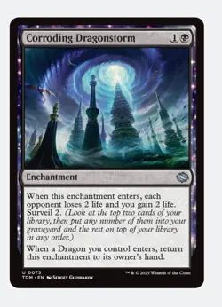 Corroding Dragonstorm | MTG Tarkir Dragonstorm (TDM) | Black Enchantment | NM - Image 1
