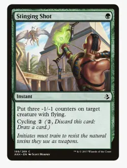Stinging Shot | MTG AKH | EDH Green Flying Hate -1/-1 Counter Cycling | LP - Image 1