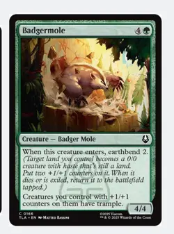 Badgermole | MTG TLA Avatar | Creature Badger Mole Earthbend Trample | NM - Image 1