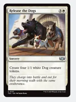 Release the Dogs | MTG Tarkir Dragonstorm | White Sorcery Dog Token Army | NM - Image 1