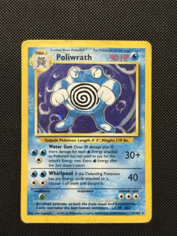 Pokemon 1999 WOTC Base Set - Poliwrath - 13/102 - Holo Rare - MP-HP - Image 2