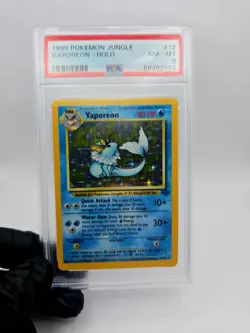 2000 Pokemon Unlimited Jungle Aquali-Vaporeon Holo 12/64 PSA 8 NM - MINT - Image 1