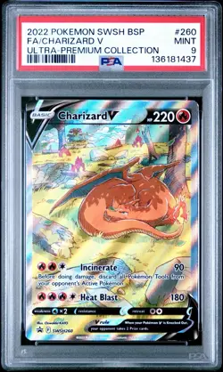 CHARIZARD VMAX SWSH260 PSA 9 ULTRA PREMIUM COLLECTION PROMO POKEMON CARD ENGLISH - Image 1