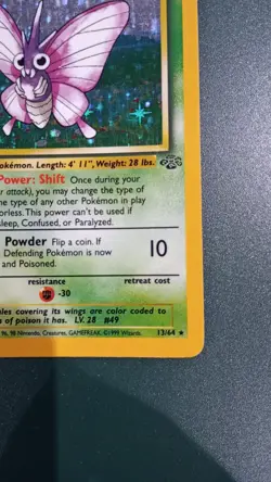 Pokemon Tcg Card Venomoth Holo Rare Jungle 13/64 LP Condition Vintage - Image 3